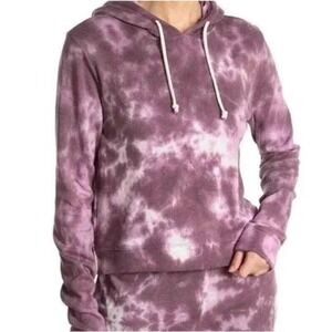 Threads 4 Thought Women Hoodie Purple Tie Dye Drawstring Pullover Small